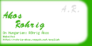 akos rohrig business card
